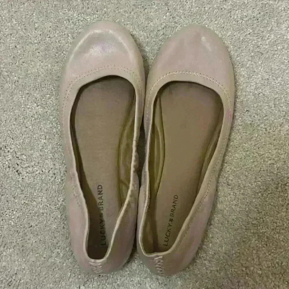 Lucky Brand Emma Leather Nude Flats